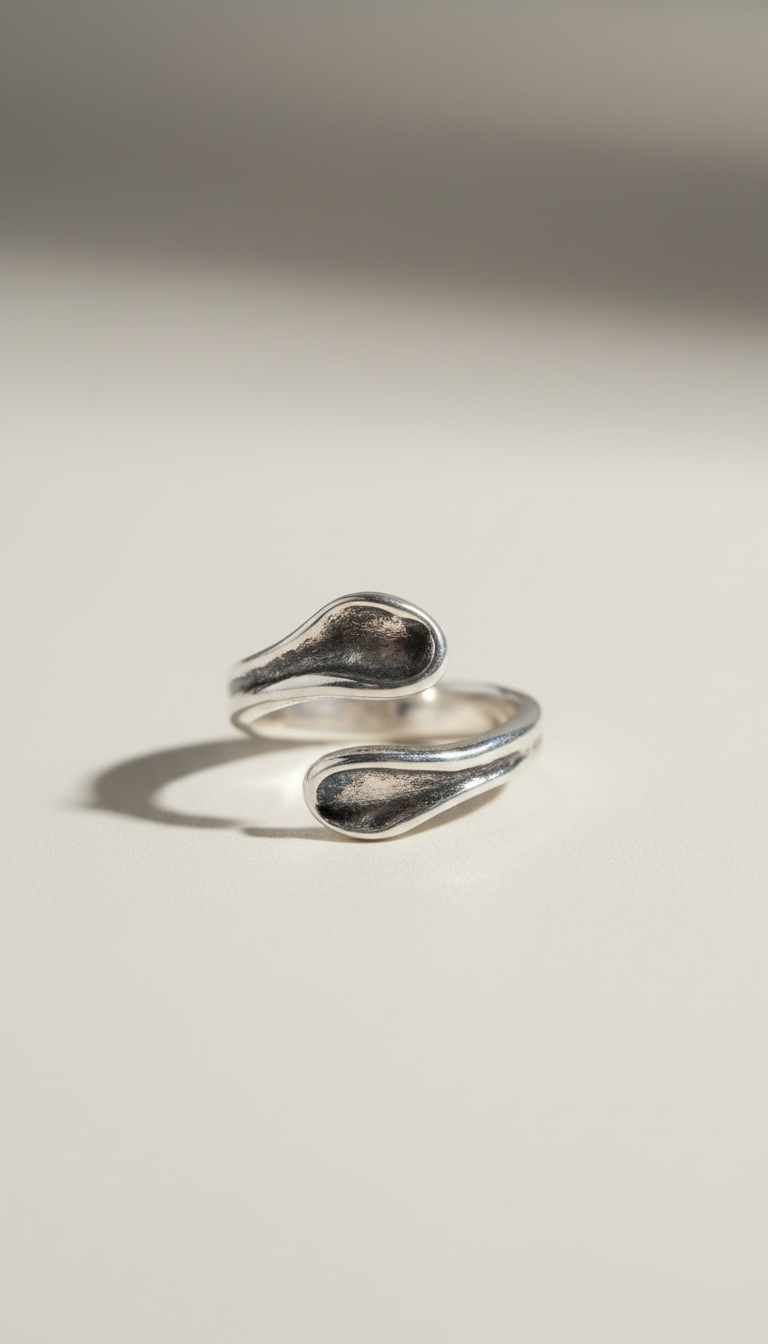 Sculptural Sterling Silver Statement Ring