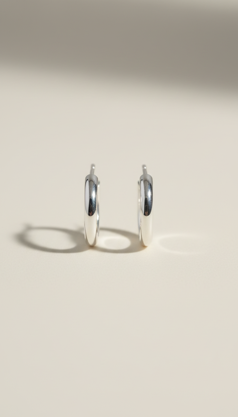 Minimalist Sterling Silver Hoop Earrings