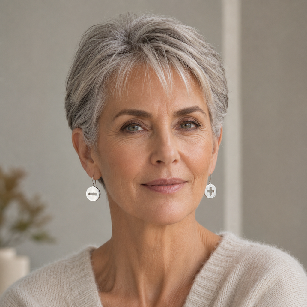 PIU' o MENO silver earrings